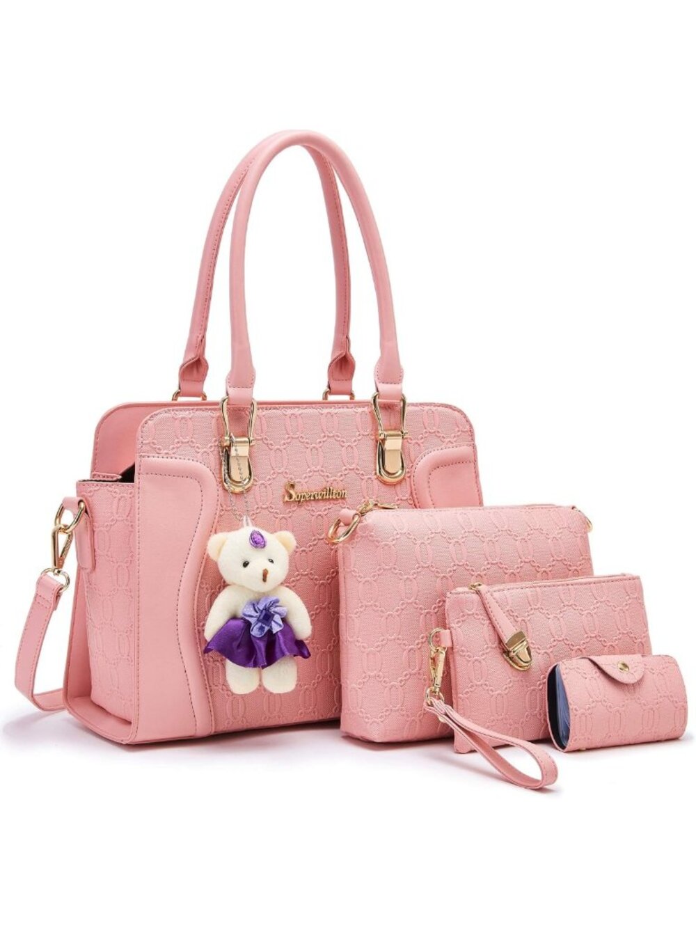 Chic Women's 4-Piece Tote & Shoulder Bag Set | Stylish Satchel Purse Collection